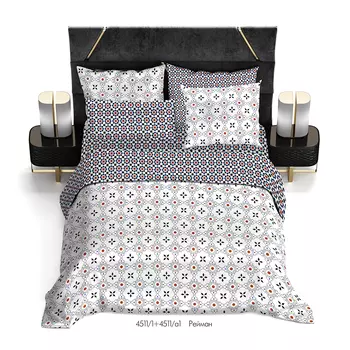 Постельное белье iv74596 (сатин) 2 спальный с Евро простынёй