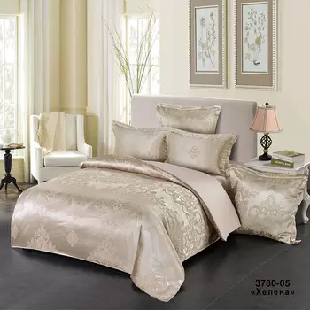 Постельное белье iv74688 (сатин-жаккард) 2 спальный с Евро простынёй