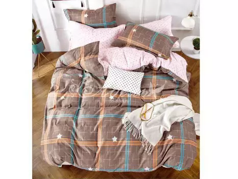 Постельное белье iv77208 (сатин) 2 спальный с Евро простынёй