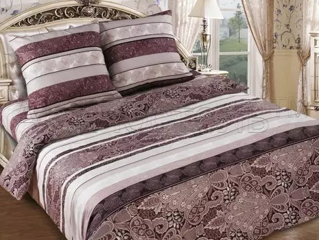 Постельное белье iv7767 коричневый (поплин) Семейный