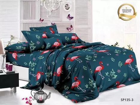 Постельное белье iv79232 (полисатин) Евро-1 (простыня на резинке)