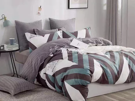 Постельное белье iv87177 (поплин) 2 спальный с Евро простынёй