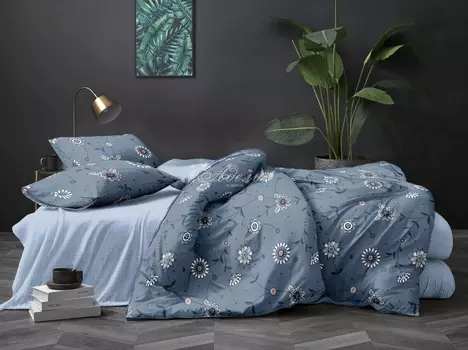 Постельное белье iv87184 (сатин) 2 спальный с Евро простынёй