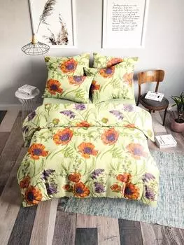 Постельное белье iv87204 (поплин) 2 спальный с Евро простынёй