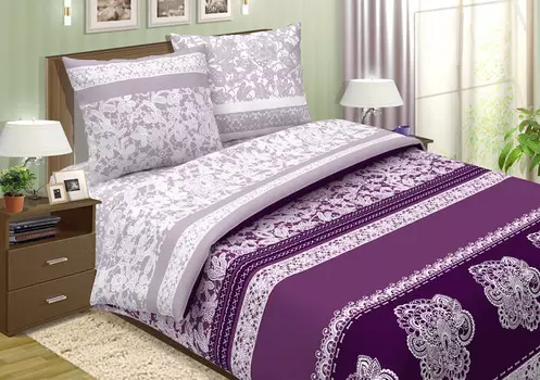 Постельное белье Ovonavi-56 (поплин) Евро-1 (простыня на резинке)