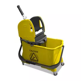 Ведро с отжимом, 24 л, на колесах, отжим IT-0491, вертикальный, пластик желтый