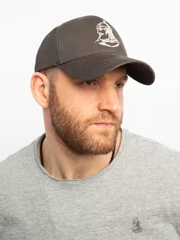 Бейсболка «Дерусь Zа Русь!» тёмно-серого цвета