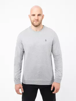 Джемпер с круглым воротом цвета серый меланж