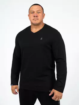 Джемпер с V воротом чёрного цвета