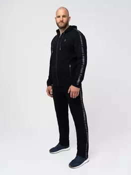 Спортивный костюм «Мастер» чёрного цвета. Лёгкий футер.