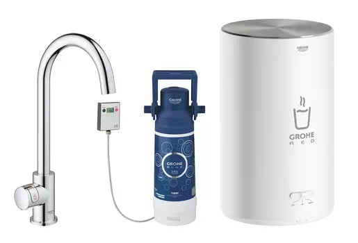 Комплект с вентилем для кухни GROHE Red Mono New, бойлер M-size, без функции смесителя, хром (30085001)