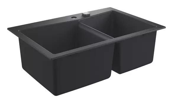Мойка GROHE K700 с 2 чашами, 838 x 559 мм,черный гранит (31657AP0)