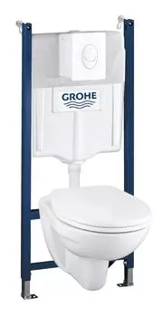 Набор инсталляция GROHE Solido с подвесным унитазом Lecico Perth и панелью смыва Skate Air, белый (39117000)
