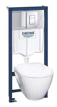 Набор инсталляция GROHE Solido с подвесным унитазом Serel и панелью смыва Skate Cosmopolitan, хром (39186000)
