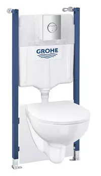 Система инсталляции GROHE Solido 5-в-1 для подвесного унитаза, альпин-белый (39900000)