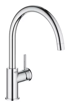Смеситель для кухни GROHE BauClassic с высоким C-образным изливом, хром (31234001)