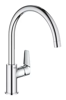 Смеситель для кухни GROHE BauEdge с высоким C-образным изливом, хром (31233001)