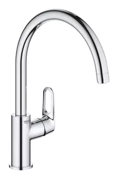 Смеситель для кухни GROHE BauFlow с высоким C-образным изливом, хром (31538001)