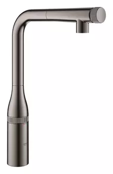 Смеситель для кухни GROHE Essence SmartControl с выдвижным L-образным изливом, темный графит, глянец (31615A00)