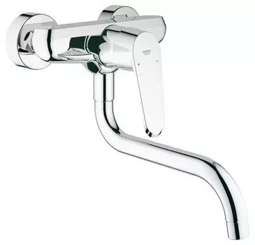 Смеситель для кухни GROHE Eurodisc Cosmopolitan, настенный с низким изливом, хром (33772002)