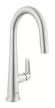 Смеситель для кухни GROHE Veletto с высоким выдвижным изливом, суперсталь (30419DC0)