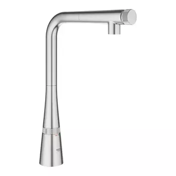 Смеситель для кухни с выдвижным L-образным изливом GROHE Zedra SmartControl, суперсталь (31593DC2)