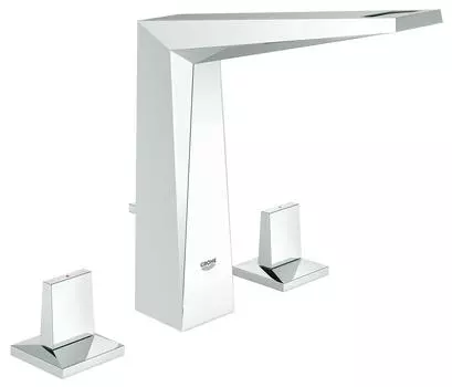 Смеситель для раковины GROHE Allure Brilliant на 3 отверстия с донным клапаном (высокий излив), хром (20344000)