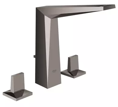 Смеситель для раковины GROHE Allure Brilliant на 3 отверстия, высокий излив, темный графит глянец (20344A00)