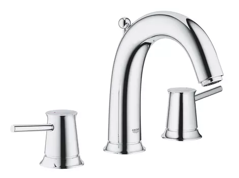 Смеситель для раковины GROHE BauClassic на 3 отверстия, двухвентильный, хром (20470000)