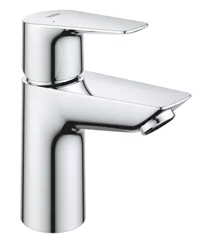 Смеситель для раковины GROHE BauEdge с ограничителем температуры и нажимным донным клапаном, размер S, хром (23895001)