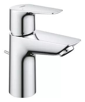 Смеситель для раковины GROHE BauEdge с ограничителем температуры и рычажным донным клапаном, размер S, хром (23328001)