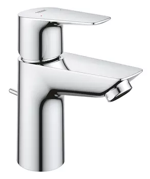 Смеситель для раковины GROHE BauEdge с ограничителем температуры и рычажным донным клапаном, размер S, хром (23894001)