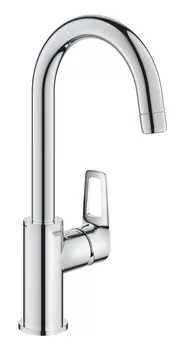 Смеситель для раковины GROHE BauLoop с ограничителем температуры и нажимным донным клапаном, размер L, хром (23891001)