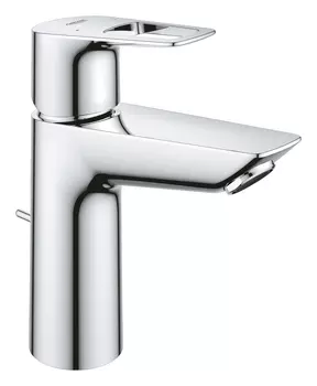 Смеситель для раковины GROHE BauLoop с ограничителем температуры и рычажным донным клапаном, размер M, хром (23762001)