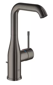 Смеситель для раковины GROHE Essence New с донным клапаном, L-Size, темный графит глянец (32628A01)