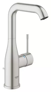 Смеситель для раковины GROHE Essence New с высоким изливом и донным клапаном, суперсталь (32628DC1)