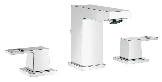 Смеситель для раковины GROHE Eurocube на 3 отверстия с донным клапаном, хром (20351000)