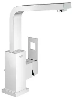 Смеситель для раковины GROHE Eurocube с донным клапаном, высоким изливом и ограничением расхода воды, хром (2313500E)