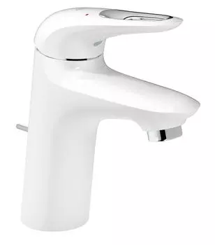Смеситель для раковины GROHE Eurostyle new с донным клапаном и энергосберегающим картриджем, белая луна (23374LS3)