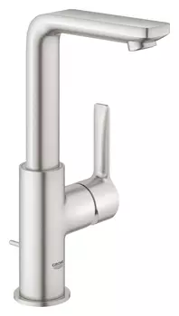 Смеситель для раковины GROHE Lineare New, с донным клапаном, высокий излив, суперсталь (23296DC1)