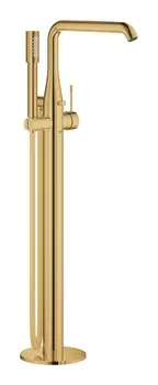 Смеситель для ванны GROHE Essence New с душевым гарнитуром, верхняя монтажная часть, напольный монтаж, холодный рассвет глянец (23491GL1)