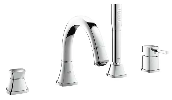 Смеситель для ванны GROHE Grandera с душевым гарнитуром (на бортик ванны), хром (19936000)
