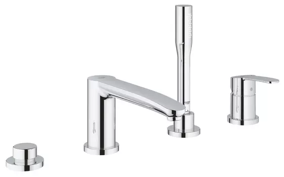 Смеситель для ванны на 4 отверстия GROHE Eurostyle Cosmopolitan с ручным душем и переключателем, хром (23048003)