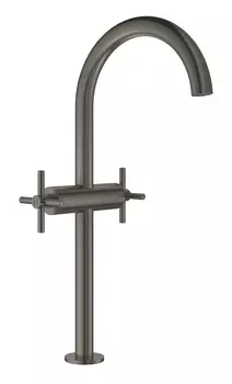 Смеситель GROHE Atrio New двухвентильный для раковины на 1 отверстие, для свободностоящих раковин, темный графит матовый (21044AL3)