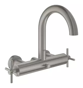 Смеситель GROHE Atrio New двухвентильный для ванны, настенный монтаж, суперсталь (25010DC3)