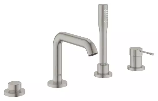 Смеситель GROHE Essence New для ванны на 4 отверстия, суперсталь (19578DC1)