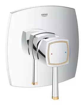 Смеситель однорычажный для душа GROHE Grandera, квадратная розетка, хром золото (24067IG0)