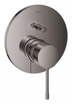 Смеситель однорычажный для ванны GROHE Essence, круглая розетка, темный графит глянец (24058A01)