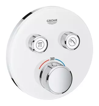 Термостатический смеситель на 2 выхода GROHE Grohtherm SmartControl, внешняя монтажная часть, белая луна (29151LS0)