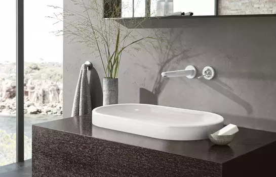 Внешняя часть смесителя для раковины GROHE Eurodisc Joy (излив 230 мм), белая луна (19969LS0)
